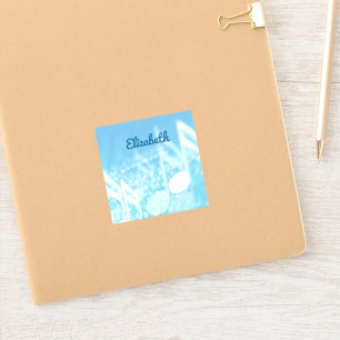 Pegatina Música azul personalizada
