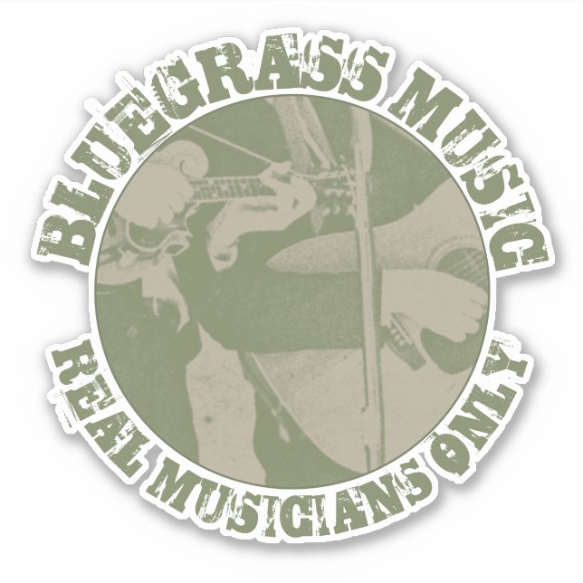 Pegatina Música Bluegrass Músicos de verdad sólo jugadores  (Anverso)