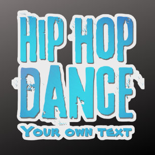 Pegatina Música de baile de hip hop neón azul