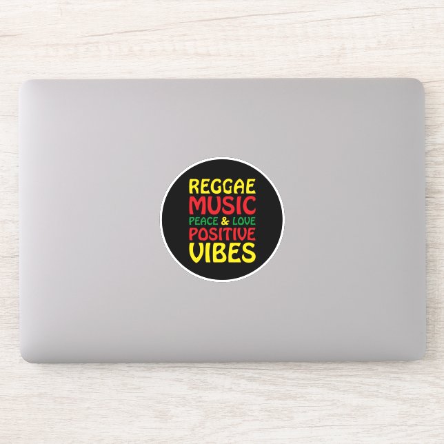 Pegatina Música de reggae con dichos positivos (Ordenador)