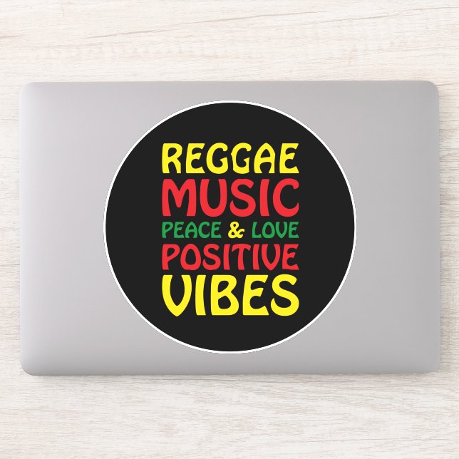 Pegatina Música de reggae con dichos positivos (Ordenador)