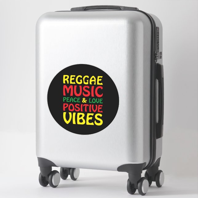 Pegatina Música de reggae con dichos positivos (Maleta)