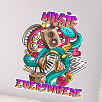 Música en todas partes graffiti arte para los aman