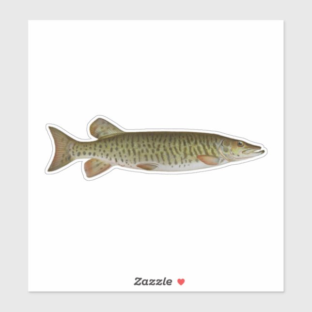 Pegatina Musky - Pesca de agua dulce (Hoja)