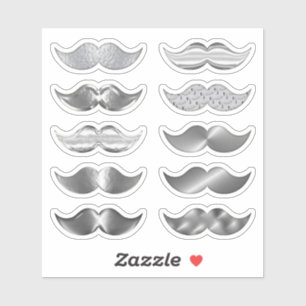 Pegatina Mustache de plata falsa Mustache conjunto de 10 Pe