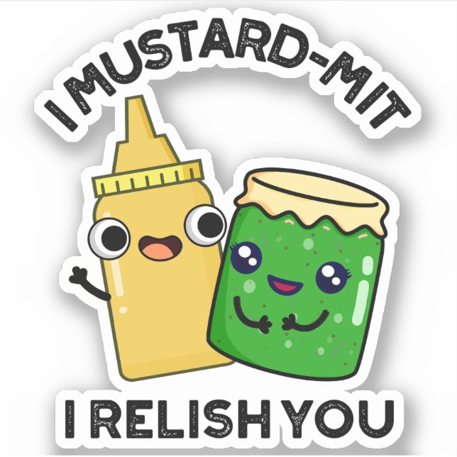 Pegatina Mustard-mit Te Retiro El Divertido Pun Acondiciona (Anverso)