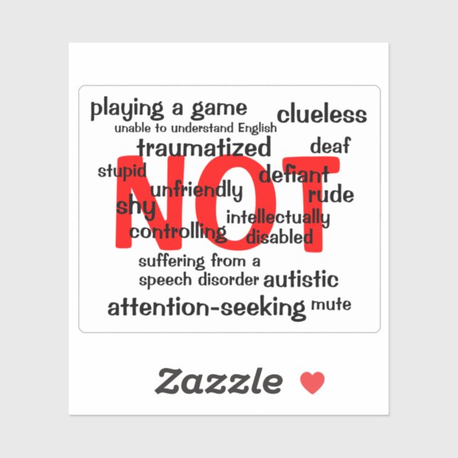 Pegatina Mutismo Selectivo NO (Hoja)