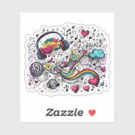 Pegatina MY Brain on Music -Feel the Beat 