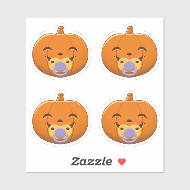 Pegatina My First Halloween Pacifier Pumpkin Set of 4 (Hoja)