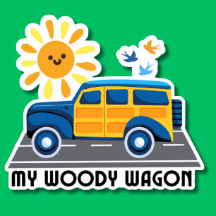 Pegatina My Woody Wagon Waterproof