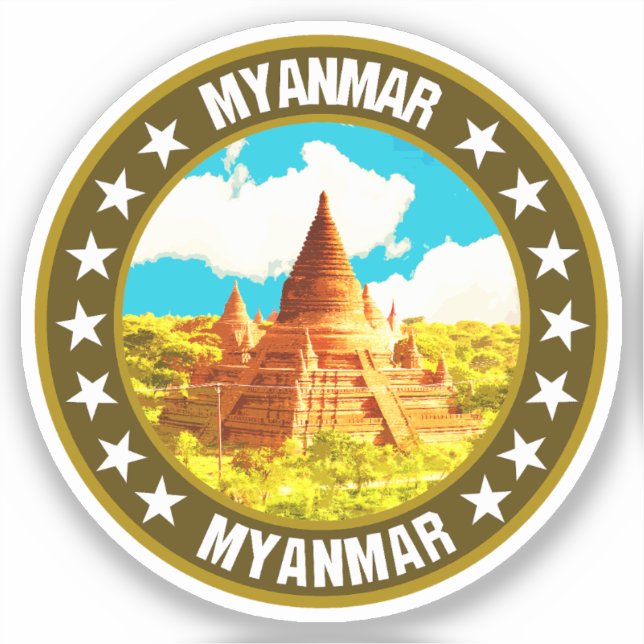 Pegatina Myanmar (Anverso)