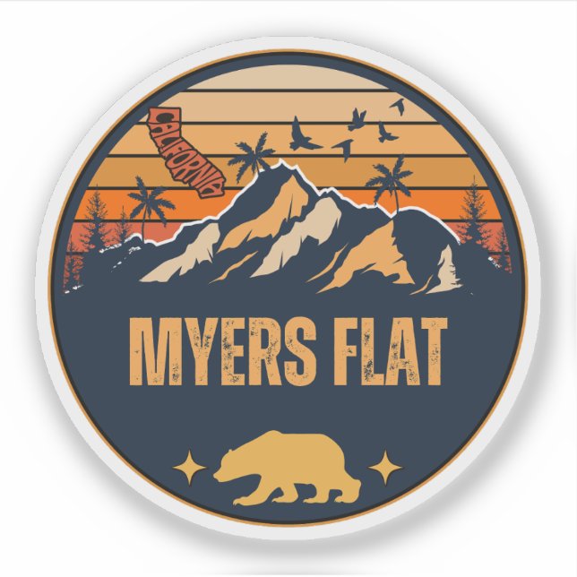 Pegatina Myers Flat, California (Anverso)