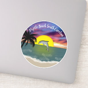 Pegatina Myrtle Beach Dolphin Sunset