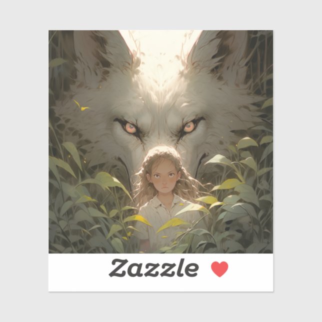 Pegatina Mysasy Wolf Guardian Anime (Hoja)