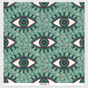 Pegatina "Mystic Emerald Eyes" - Psychedelic Swirl Seamless