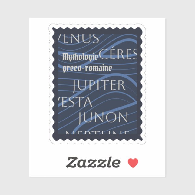 Pegatina mythologie greco-romaine bleu (Hoja)