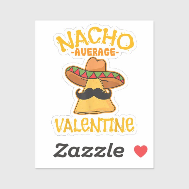 Pegatina Nacho Valentine mexicano promedio de San Valentín (Hoja)