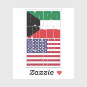 Pegatina Nacido en Kuwait Pertenezco Americano