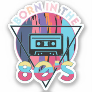 Pegatina Nacido en la cinta cassette de los años 80