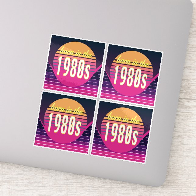 Pegatina Nacido en los años 80, Millennials, Gen X, Año de  (Detalle)