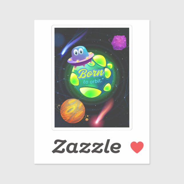 Pegatina Nacido en órbita (Hoja)