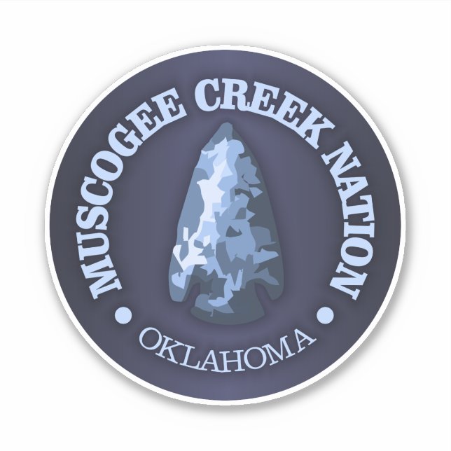 Pegatina Nación de Creek Muscogee (punta de flecha) (Anverso)