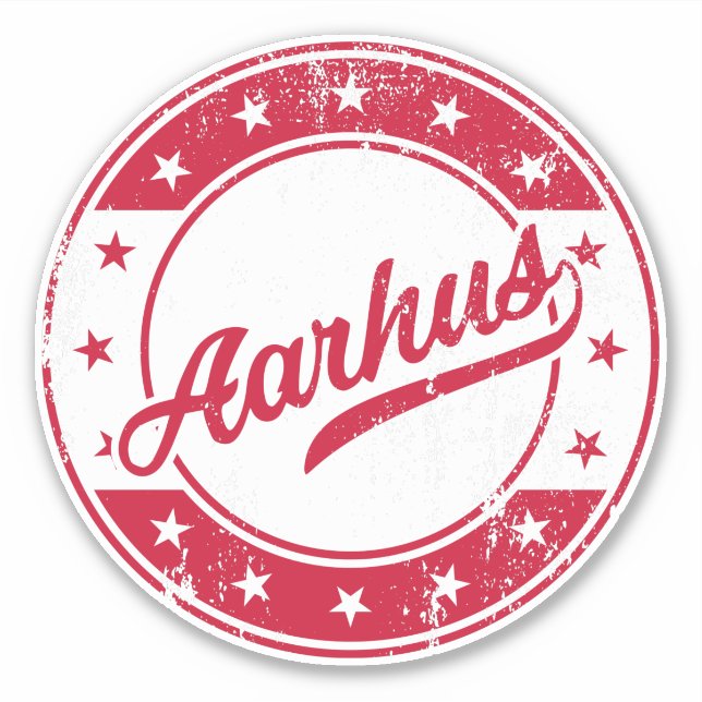 Pegatina nacional - Aarhus Dinamarca (Anverso)