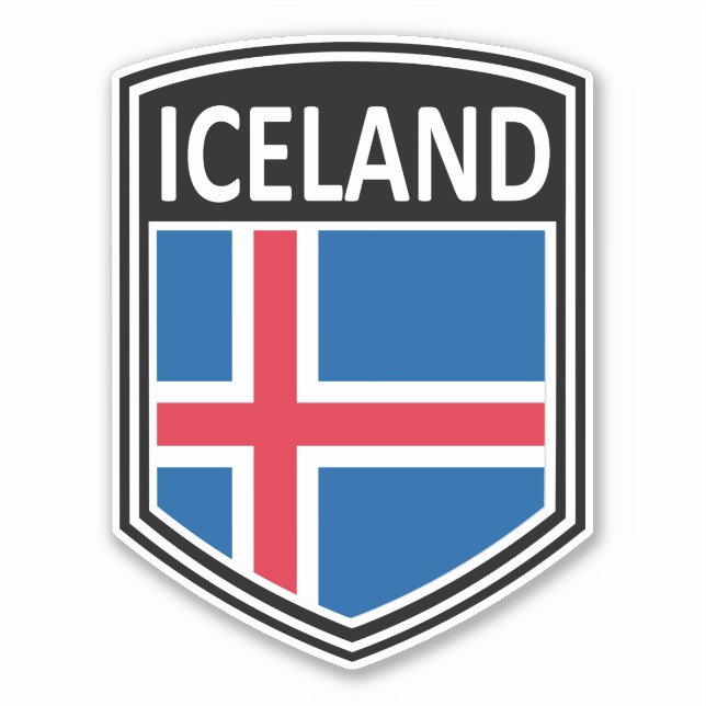 Pegatina Nacional - Islandia (Anverso)