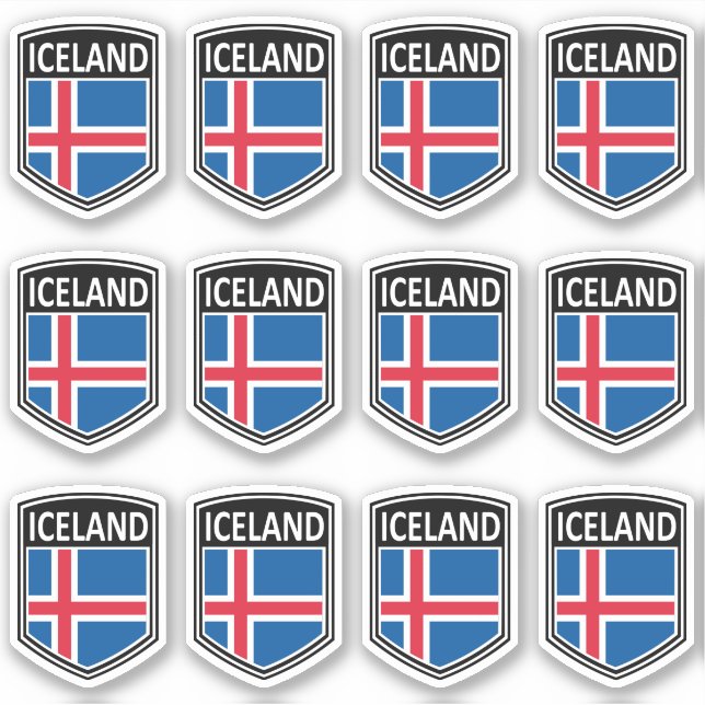 Pegatina Nacional - Islandia (Anverso)