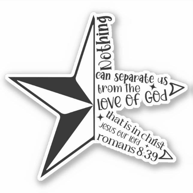 Pegatina Nada puede separarnos Fe cristiana  (Anverso)