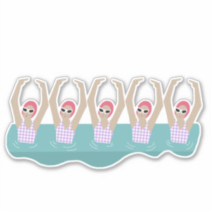 Pegatina Nadadores artísticos   Ilustracion artístico de 