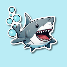 Pegatina Nadando a prueba de agua del tiburón