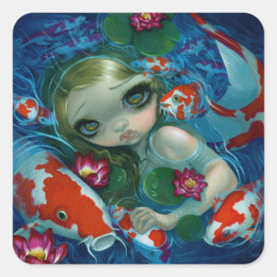 pegatina "Nadando con Koi"