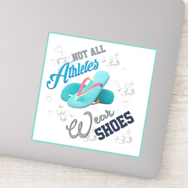 Pegatina NADAR - “Not All Athletes Wear Shoes Swim” (Detalle)