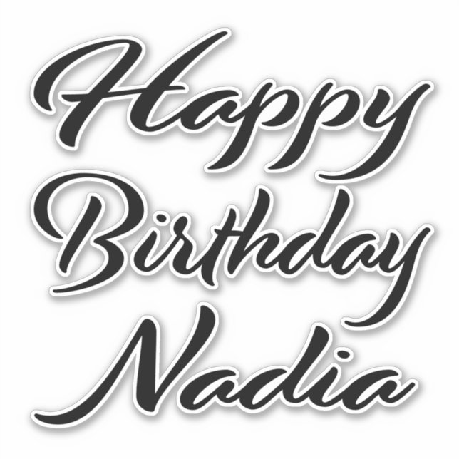 Pegatina Nadia Name Vorname black Sticker Geburtstag (Anverso)