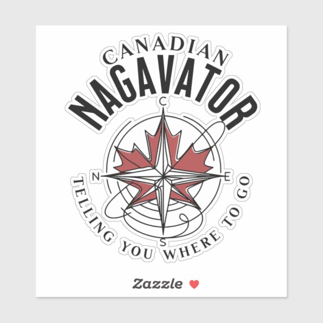 Pegatina Nagavator canadiense te dice a dónde ir (Hoja)
