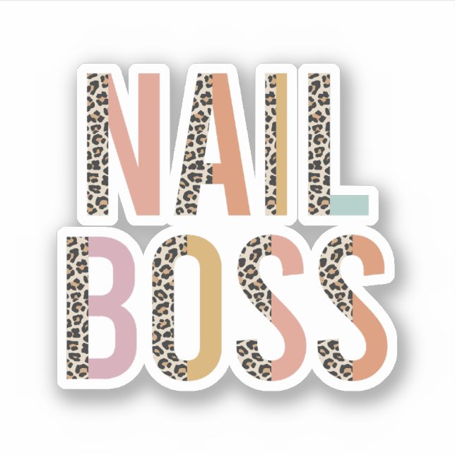 Pegatina Nail Boss, Nail Tech, Nail Technician, Cosmetology (Anverso)
