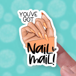 Pegatina Nail Mail Cute Nailfie Hand Pose Pequeña Empresa
