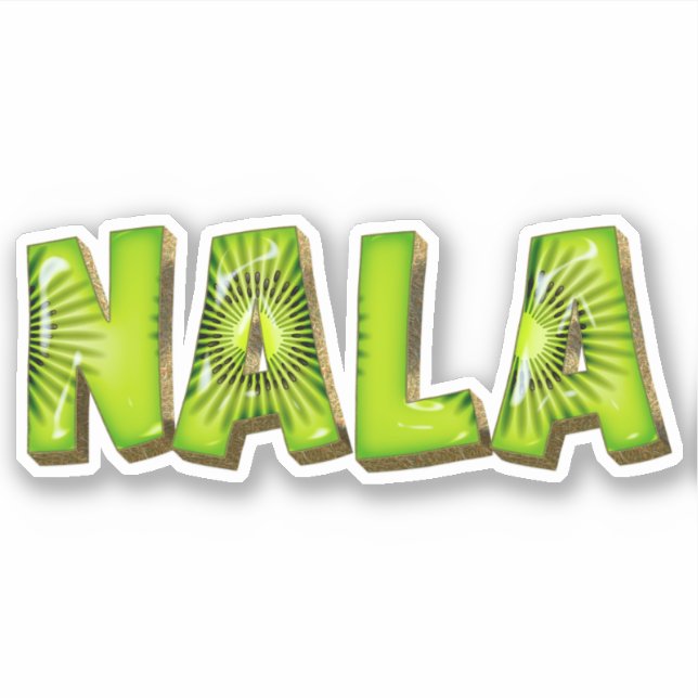 Pegatina Nala Name Kiwi Design Aufkleber Sticker (Anverso)
