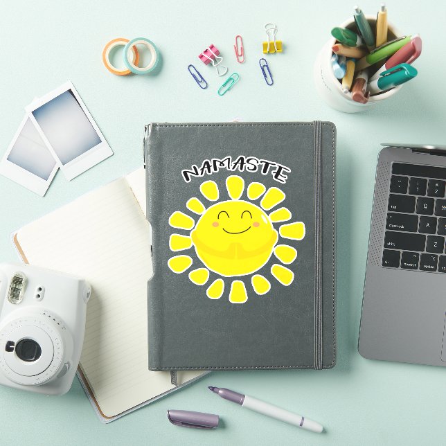 Pegatina Namaste Sun Prayer Cute Personalizado (Funda para iPad)