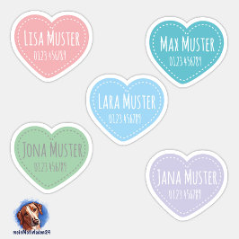 Pegatina Namensaufkleber Kleine Herzen | Form - Aufkleber