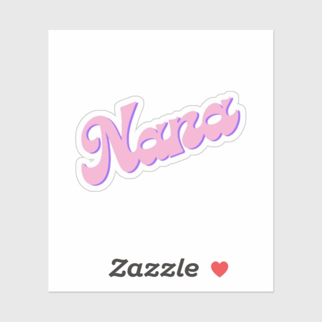 Pegatina Nana Pink Cursive Grandma Grammy (Hoja)