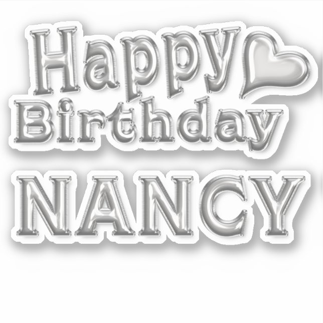 Pegatina Nancy Happy Birthday silver Aufkleber Sticker (Anverso)