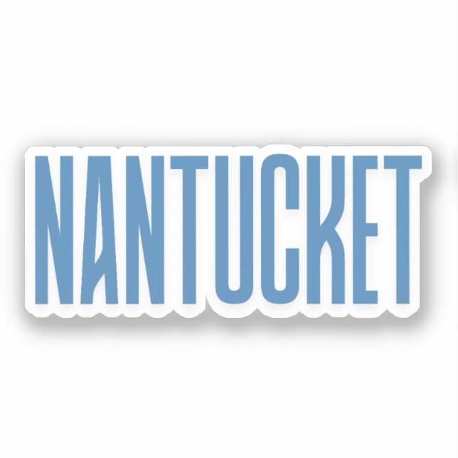 Pegatina Nantucket | Azul Nantucket Massachusetts (Anverso)
