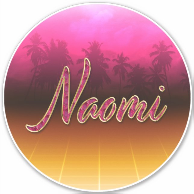 Pegatina Naomi Vorname Name golden pink Aufkleber Sticker (Anverso)