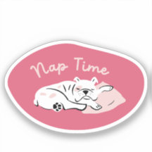 "Nap Time" bulldog durmiente color de flor de cere
