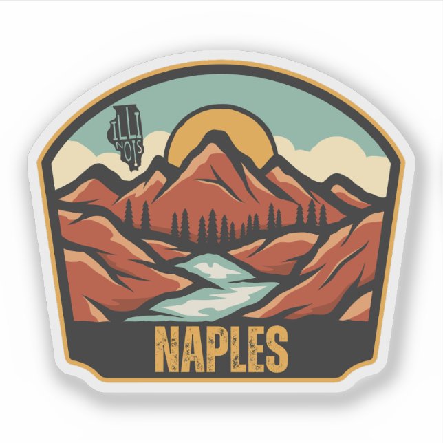 Pegatina Nápoles, Illinois  (Anverso)