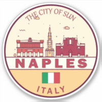 Nápoles Italia City Skyline Emblem