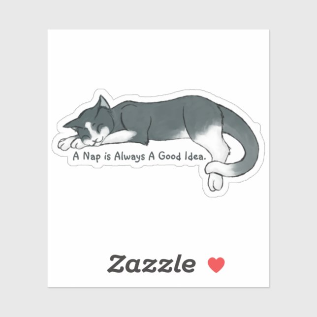 Pegatina Napping Kitty (Hoja)