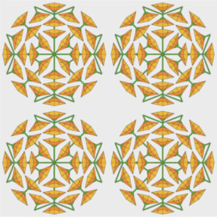 Pegatina Naranja amarillo y Naranja Flores de espejo amaril